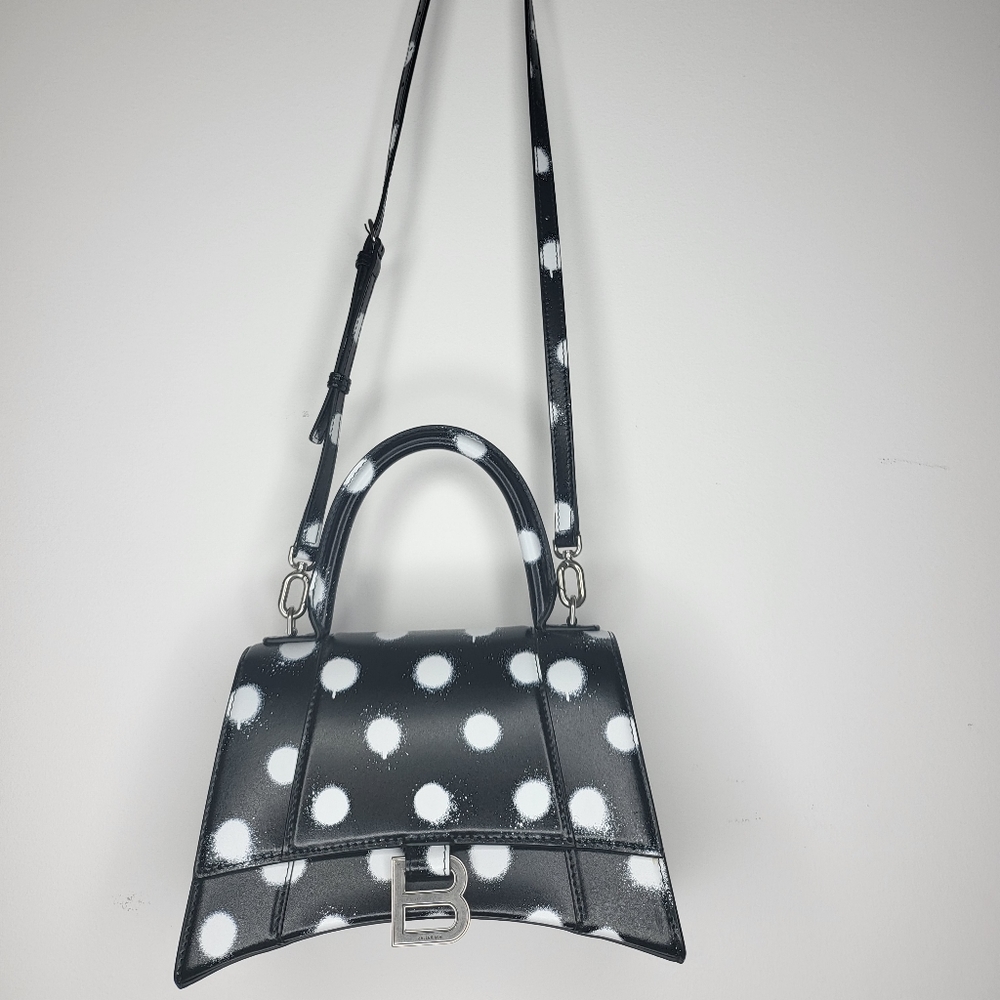 BalenciagaHourglass Polka Dot Top Handle Bag